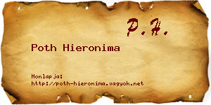 Poth Hieronima névjegykártya